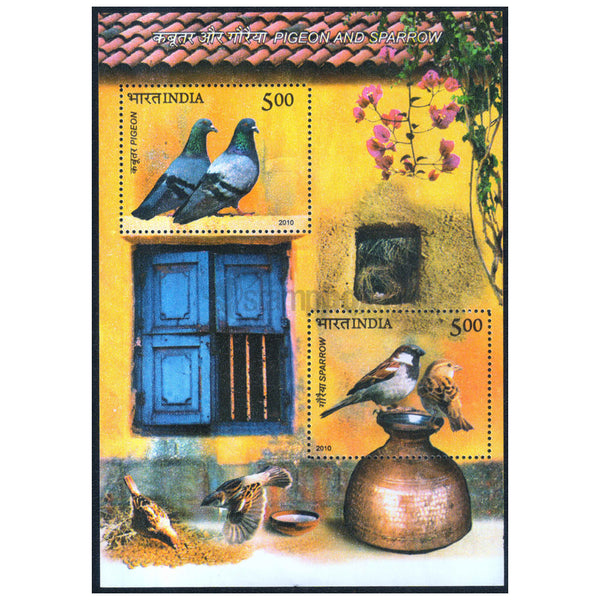INDIAS M/S - PIGEON AND SPARROW 2010 v2 MNH