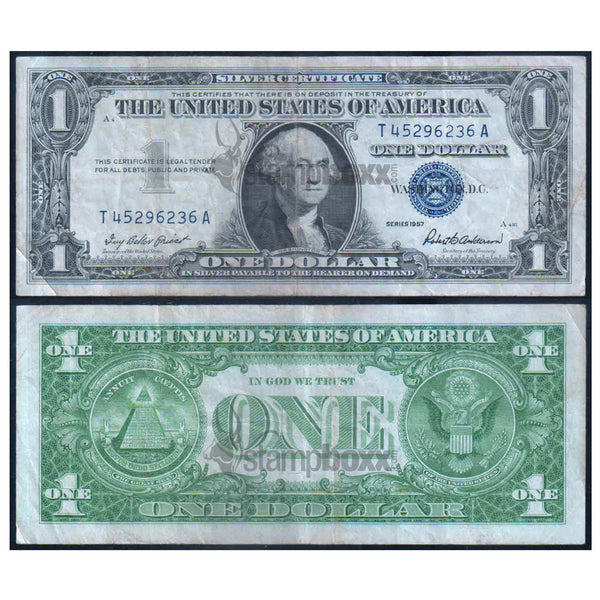 AMERICA 1 DOLLAR SILVER CERTIFICATE 1957 P-419 USED GRADE