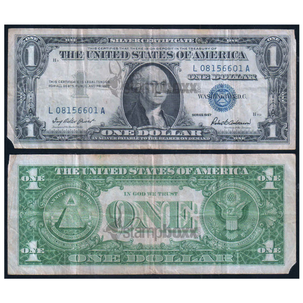 AMERICA 1 DOLLAR SILVER CERTIFICATE 1957 P-419 USED GRADE