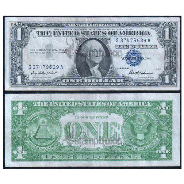 AMERICA 1 DOLLAR SILVER CERTIFICATE 1957 P-419 USED GRADE