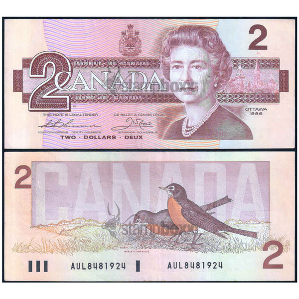 CANADA 2 DOLLARS 1986 P-94b XF+ GRADE