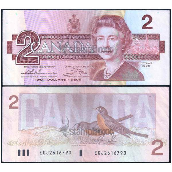 CANADA 2 DOLLARS 1986 P-94b XF+ GRADE