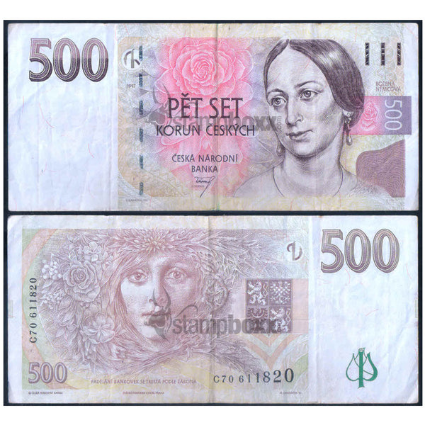 CZECHIA 500 KORUN 1997 P-20 USED GRADE SERIAL 1820