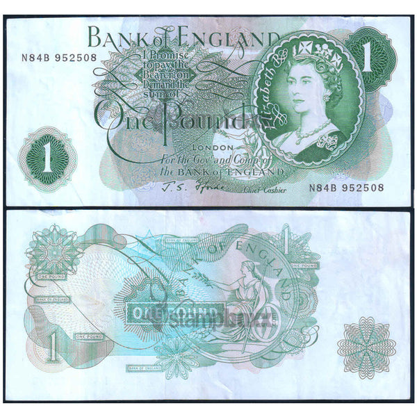 ENGLAND 1 POUND 1960-77 P-374e USED