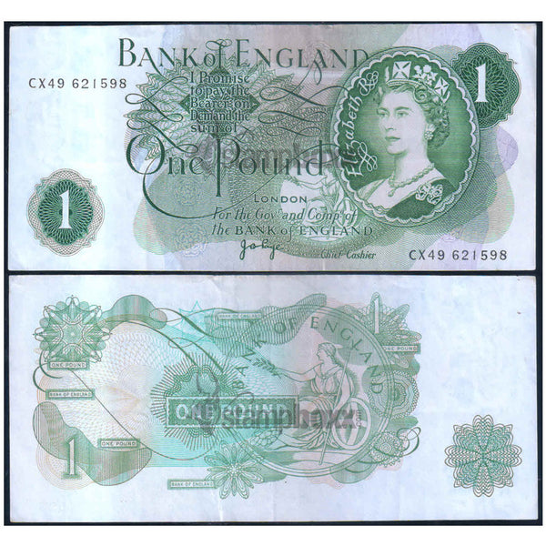 ENGLAND 1 POUND 1960-77 P-374g USED GRADE