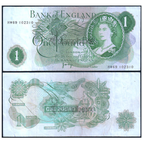 ENGLAND 1 POUND 1960-77 P-374g USED GRADE
