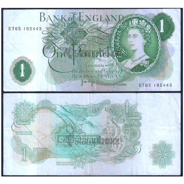 ENGLAND 1 POUND 1960-77 P-374g USED GRADE