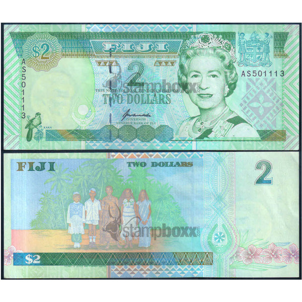 FIJI 2 DOLLARS 1995 P-96b XF GRADE