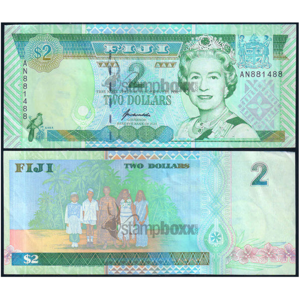 FIJI 2 DOLLARS 1995 P-96b XF GRADE