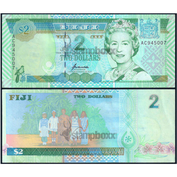 FIJI 2 DOLLARS 1995 P-96b XF GRADE