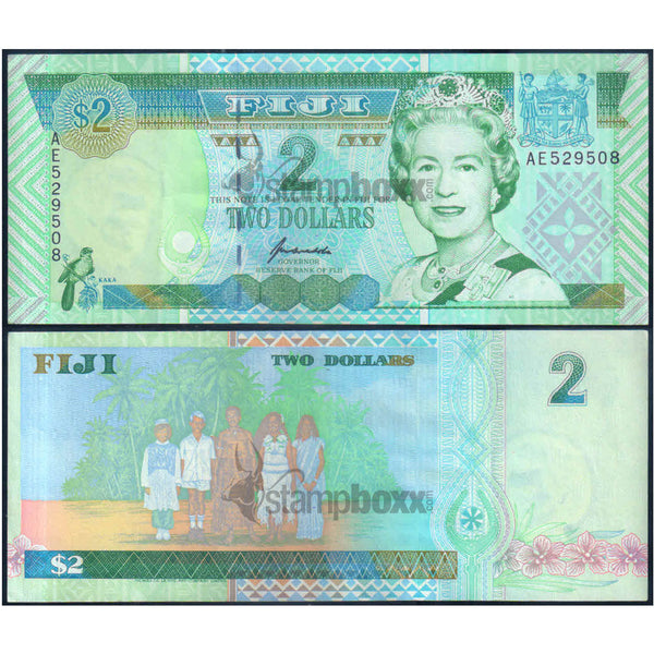 FIJI 2 DOLLARS 1995 P-96b XF GRADE