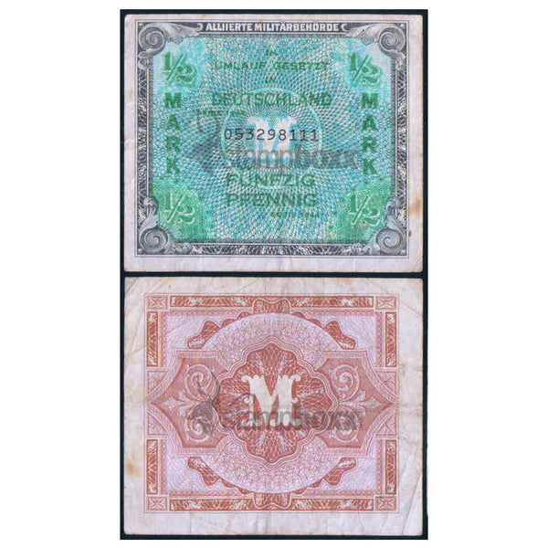 GERMANY MILITARY ISSUE 50 PFENNIG 1944 P-191 USED GRADE - RARE