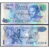 GHANA 1 CEDI 1978 P-13d USED GRADE SERIAL 8294