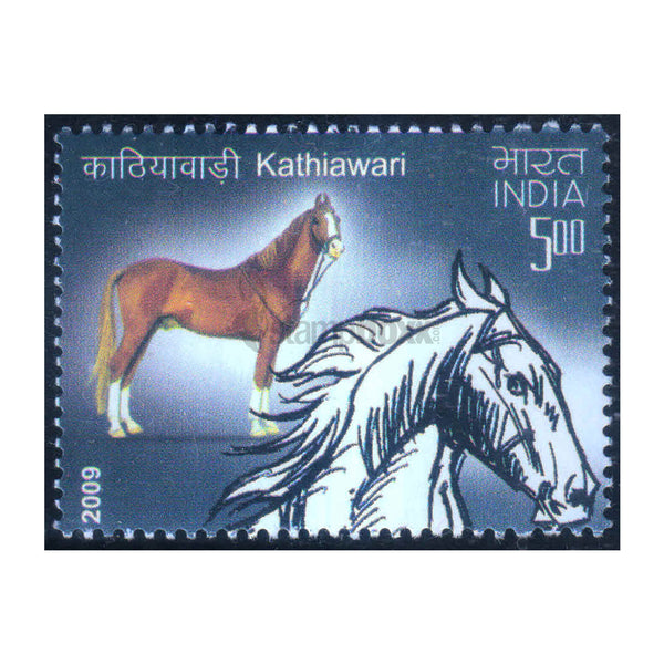 HORSES OF INDIA 2009 KATHIAWARI MNH