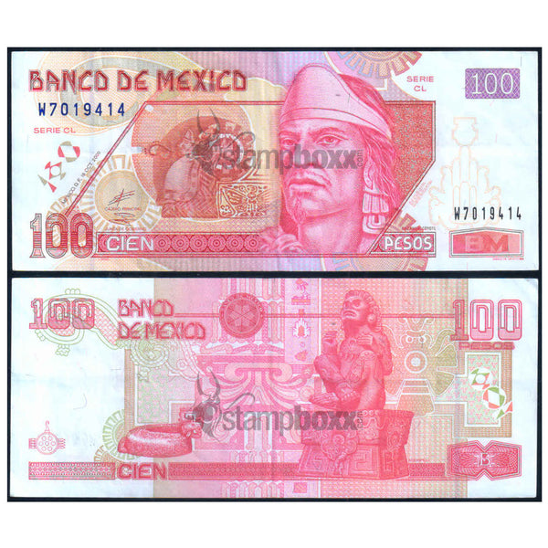MEXICO 100 PESOS 2000 P-118 USED GRADE SERIAL 9414