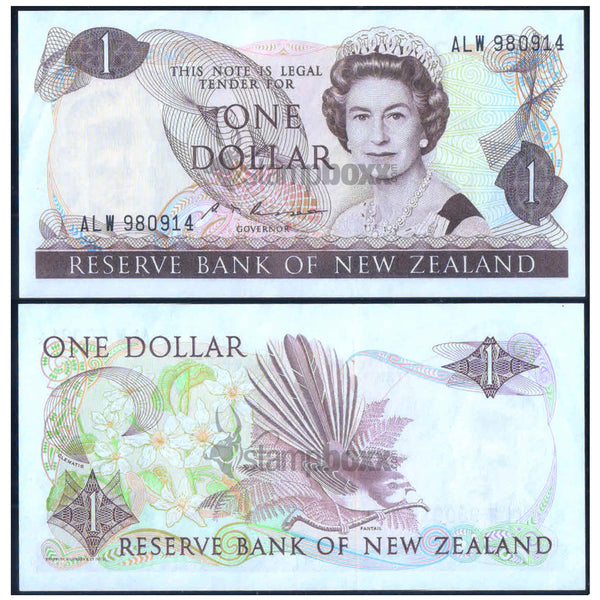 NEW ZEALAND 1 DOLLAR 1981-1992 P-169b aUNC GRADE