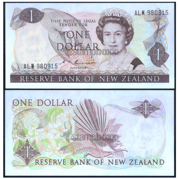 NEW ZEALAND 1 DOLLAR 1981-1992 P-169b aUNC GRADE