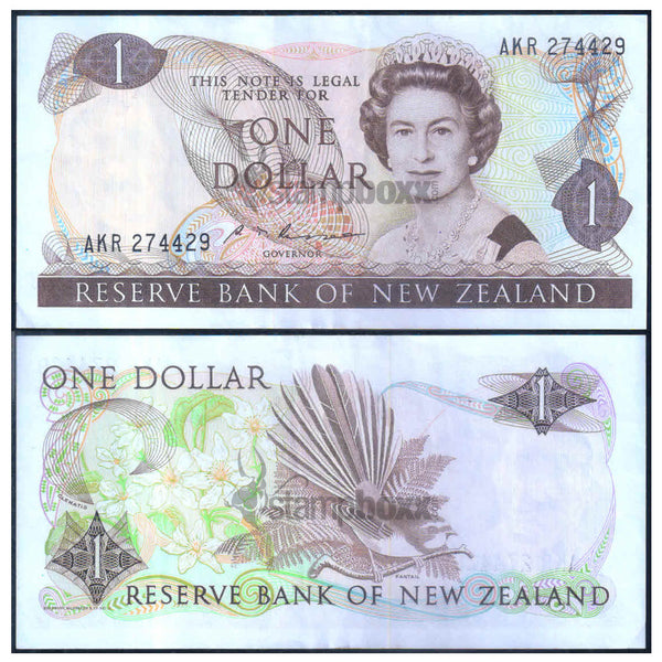 NEW ZEALAND 1 DOLLAR 1981-1992 P-169b XF GRADE