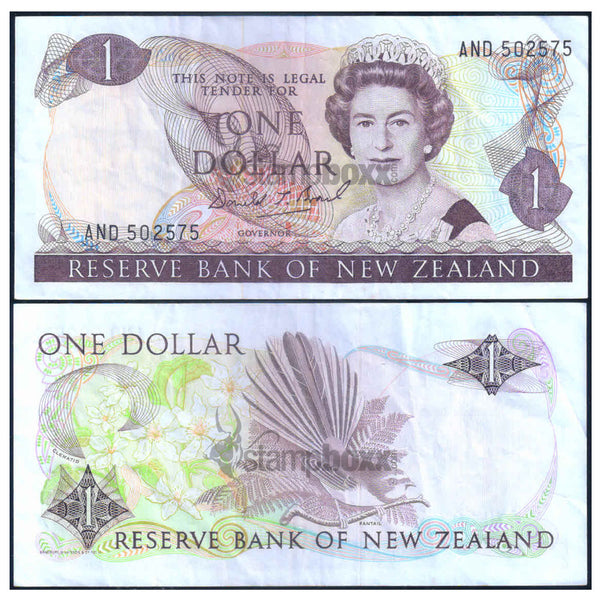 NEW ZEALAND 1 DOLLAR 1981-1992 P-169c USED GRADE
