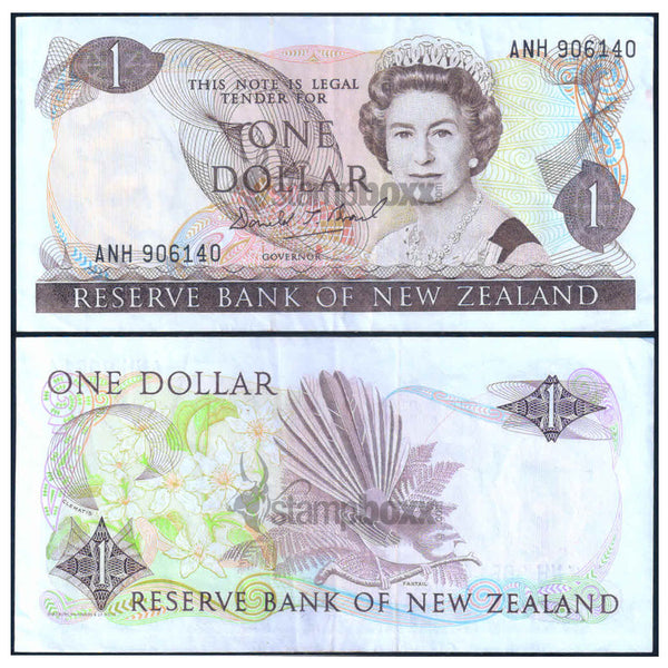 NEW ZEALAND 1 DOLLAR 1981-1992 P-169c USED GRADE