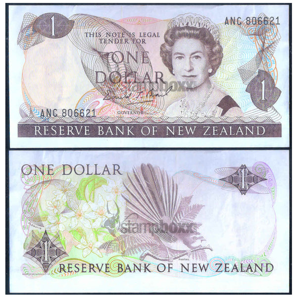 NEW ZEALAND 1 DOLLAR 1981-1992 P-169c USED GRADE