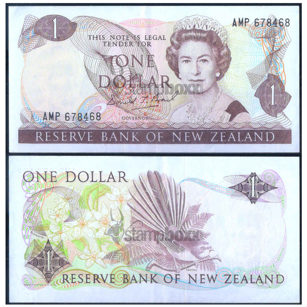 NEW ZEALAND 1 DOLLAR 1981-1992 P-169c XF GRADE