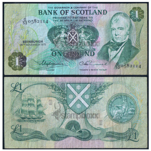 SCOTLAND 1 POUND 1975 P-111 USED GRADE