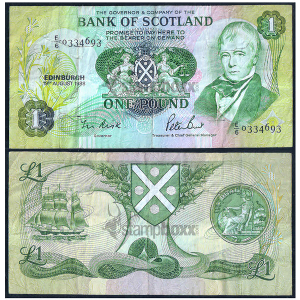 SCOTLAND 1 POUND 1975 P-111 USED GRADE