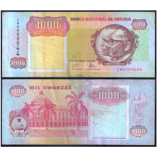 ANGOLA 1000 KWANZAS 1991 P-129 USED GRADE