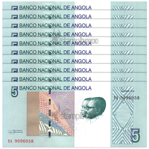 ANGOLA 5 KWANZAS 2012 P-151A UNC x 10Pc
