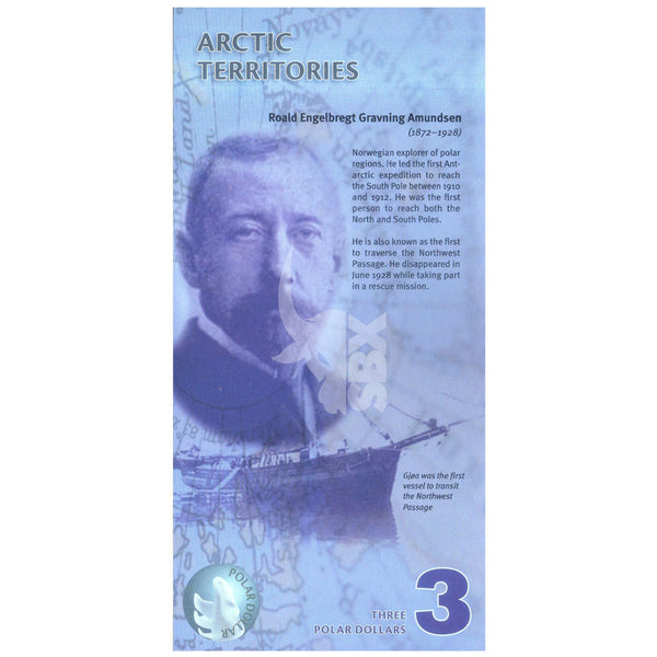ARCTIC TERRITORIES 3 DOLLAR 2011 UNC POLYMER