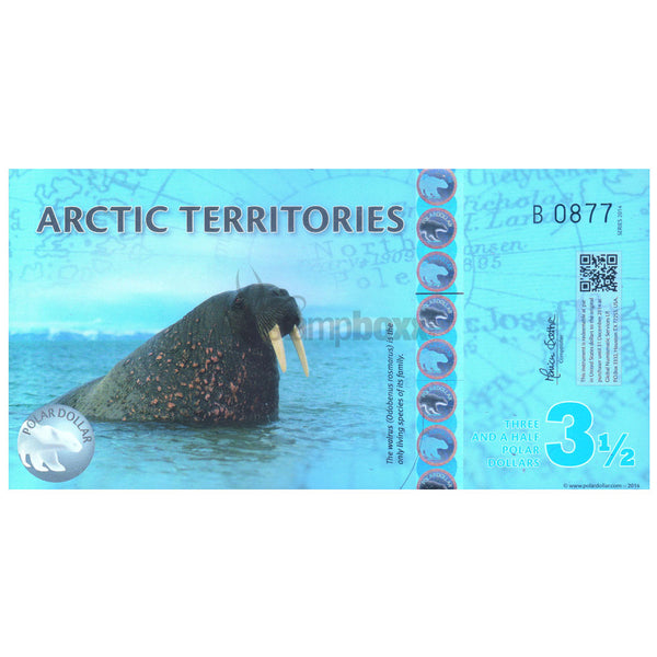 ARCTIC TERRITORIES 3½ POLAR DOLLAR UNC - PRIVATE ISSUE