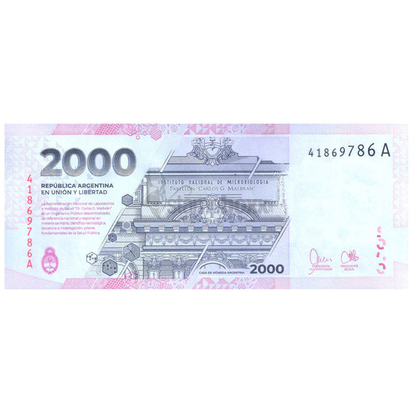 ARGENTINA 2000 PESOS 2023 P-368 UNC 786 ENDING