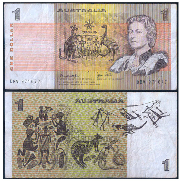 AUSTRALIA 1 DOLLAR 1974-83 P-42c USED GRADE
