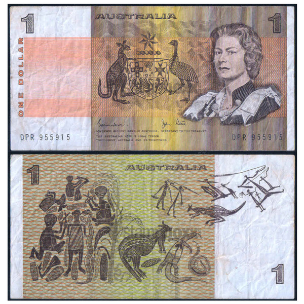 AUSTRALIA 1 DOLLAR 1974-83 P-42d USED GRADE