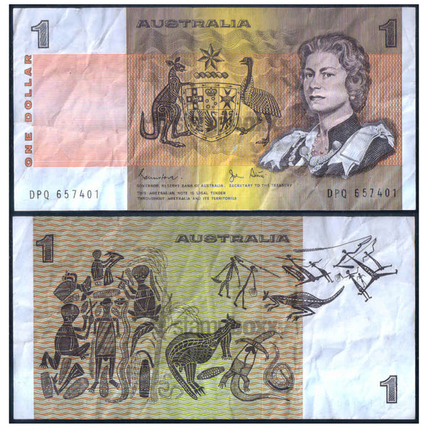 AUSTRALIA 1 DOLLAR 1974-83 P-42d USED GRADE