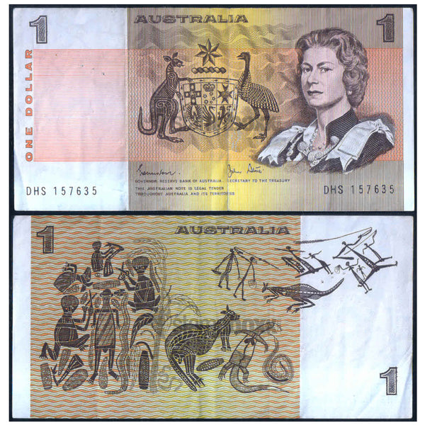 AUSTRALIA 1 DOLLAR 1974-83 P-42d USED GRADE