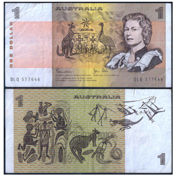AUSTRALIA 1 DOLLAR 1974-83 P-42d USED GRADE