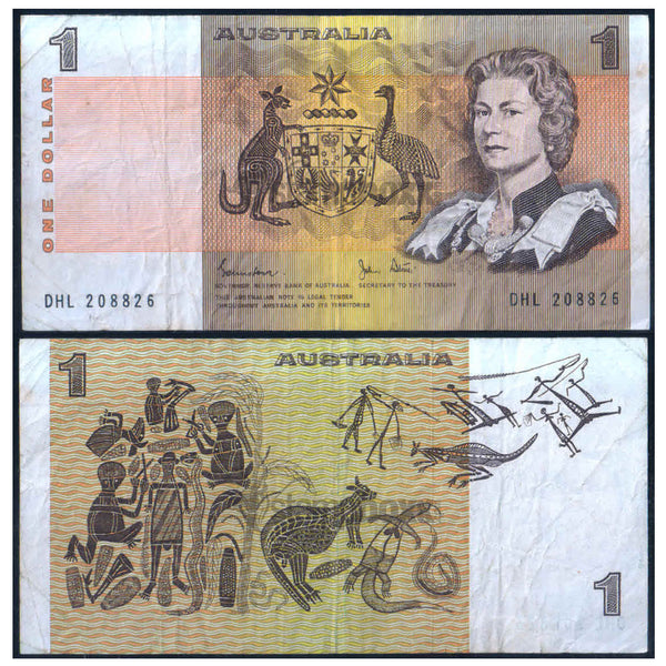 AUSTRALIA 1 DOLLAR 1974-83 P-42d USED GRADE