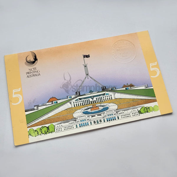 AUSTRALIA 5 + 5 DOLLARS (POLYMER + PAPER) 1992 P-50b + P-44 UNC FOLDER