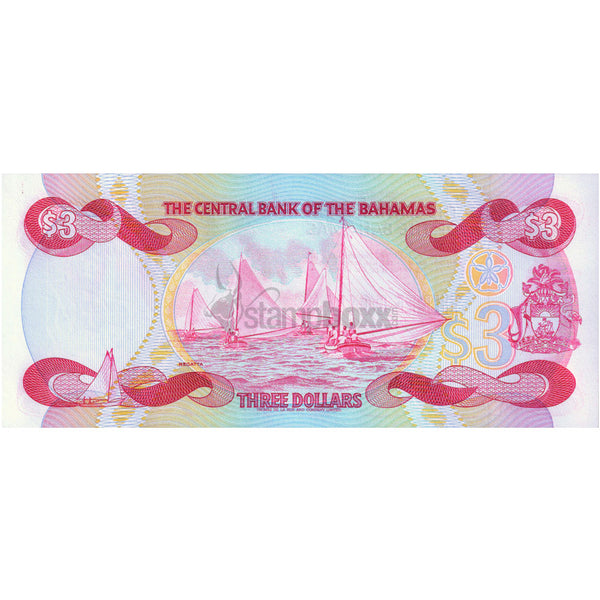 BAHAMAS 3 DOLLARS 1974 (1984) P-44 UNC
