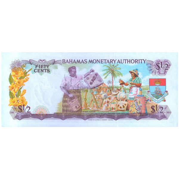 BAHAMAS ½ DOLLAR 1968 P-26 UNC