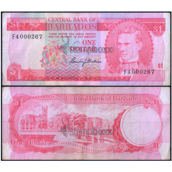 BARBADOS 1 DOLLAR 1973 P-29 USED GRADE