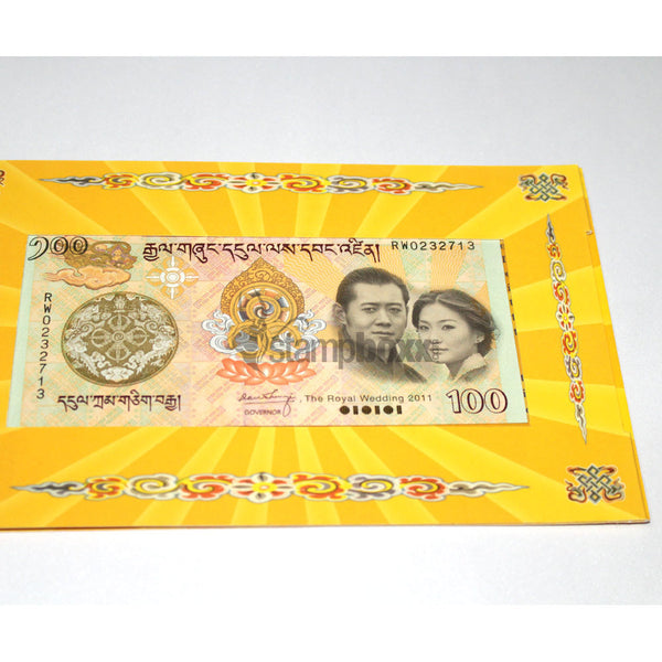 BHUTAN 100 NGULTRUM 2011 P-35 UNC WITH FOLDER