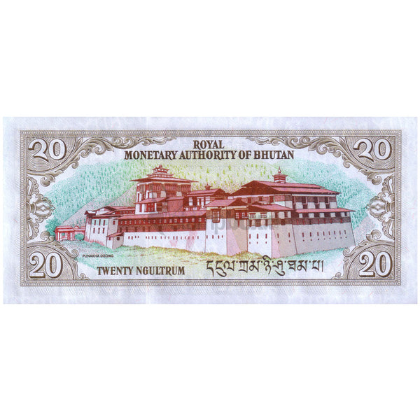 BHUTAN 20 NGULTRUM 1986 P-16a UNC