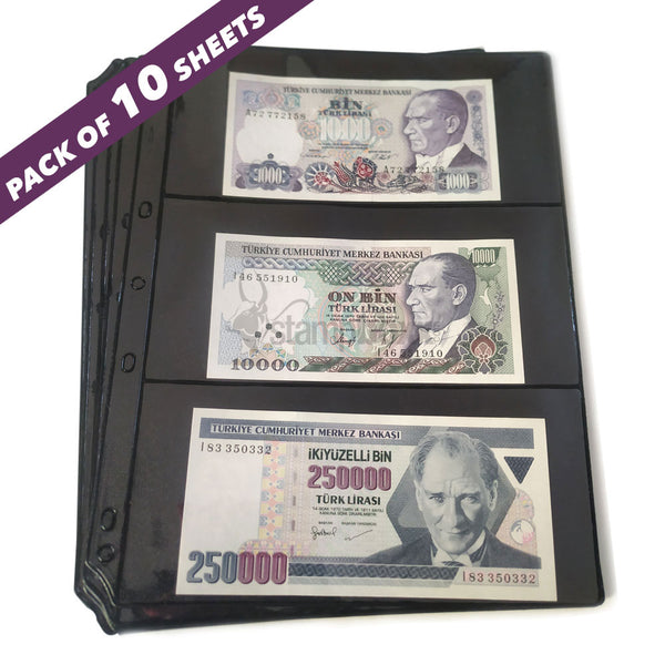 Indian Made - Black - Banknote Album Refill3-Divider