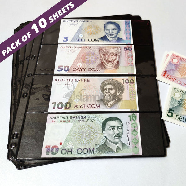 Indian Made - Black - Banknote Album Refill4-Divider