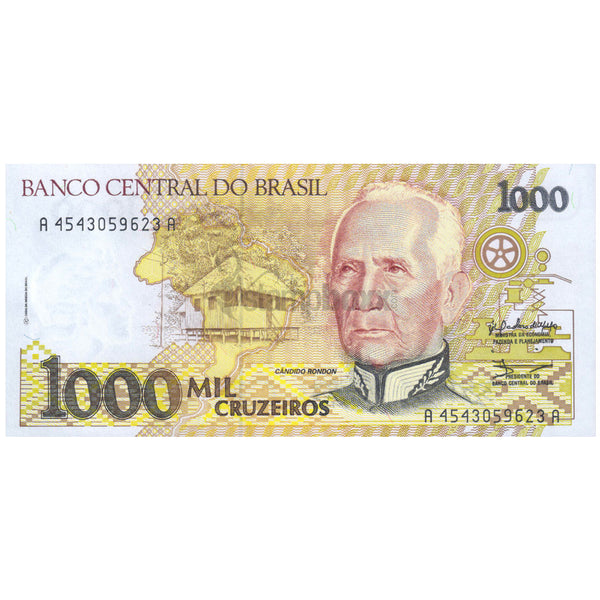 BRAZIL 1000 CRUZEIROS 1991 P-231 UNC
