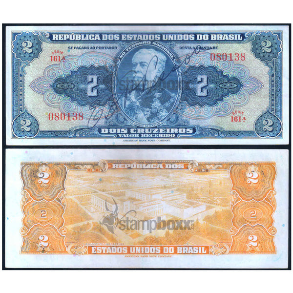 BRAZIL 2 CRUZEIROS 1944 P-133 XF++ GRADE