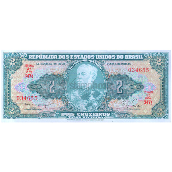 BRAZIL 2 CRUZEIROS 1956 P-157Aa